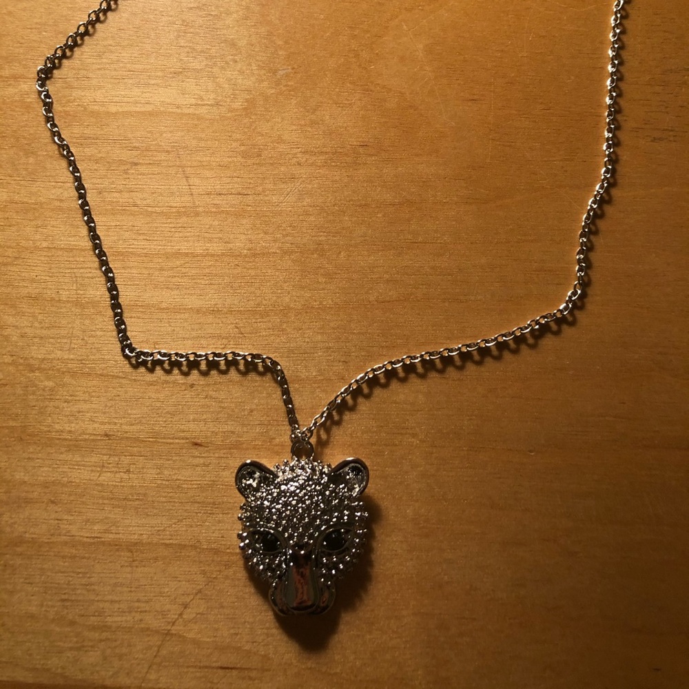 Silver panther necklace